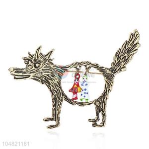 Top quality cheap wolf shape alloy brooch