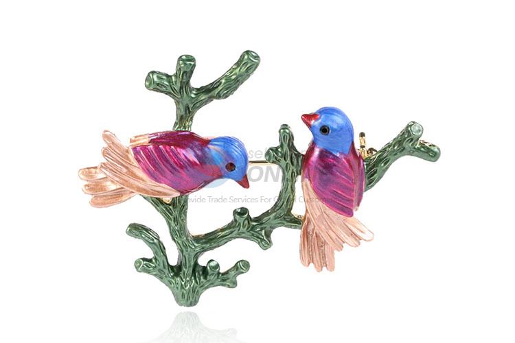 Recent design bird shape enamel alloy brooch