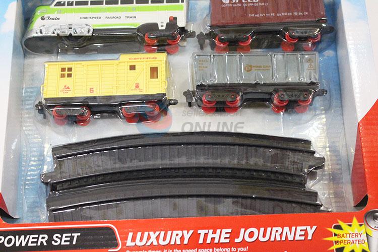 Factory promotional kids electric train track toy