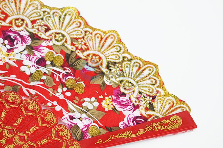 Luxury Gold Powder Design Flower Pattern Folding Hand Fan