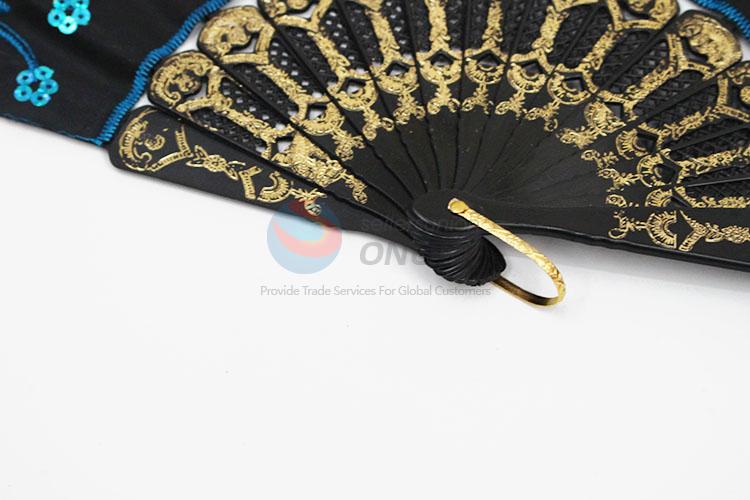 Sequins Embroidery High Quality Folding Hand Fan