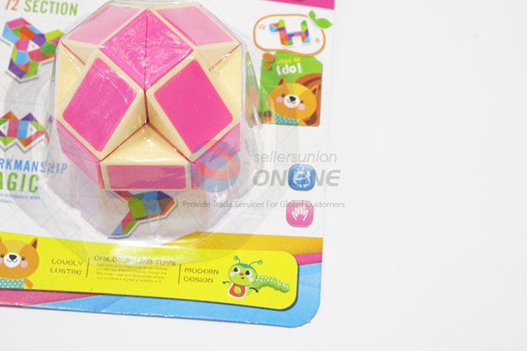 Factory Hot Sell Yellow and Pink Color Educational Speed Magic Toys Twist Cube Puzzle Toys