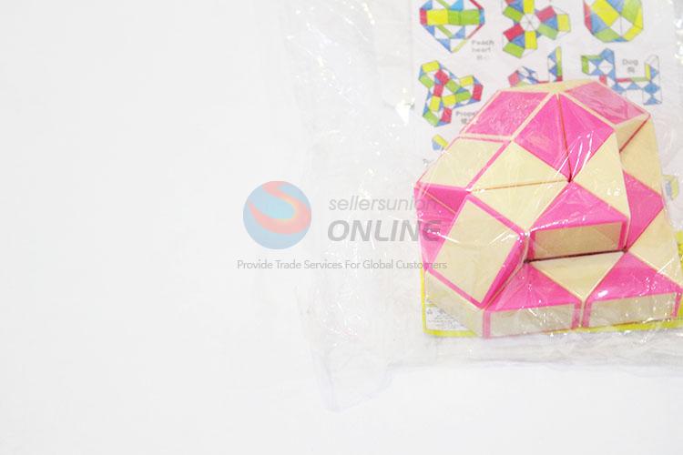 Factory Wholesale Yellow and Pink Color Educational Speed Heart Shpaed Toys Twist Cube Puzzle Toys