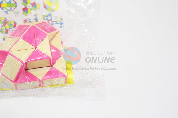 Factory Wholesale Yellow and Pink Color Educational Speed Heart Shpaed Toys Twist Cube Puzzle Toys