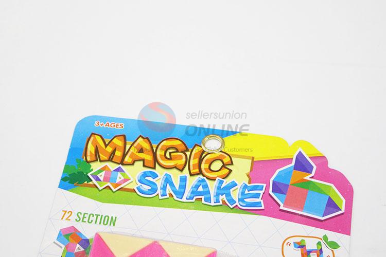 Best Selling Pink and Yellow Color Educational Speed Magic Snake Toys Twist Cube Puzzle Toys