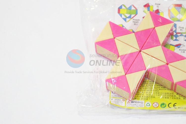 Factory Direct Pink and Yellow Color Educational Speed Cross Shaped Toys Twist Cube Puzzle Toys