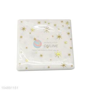 Snowflake Printed Gold Blocking Paper Napkins for Festival