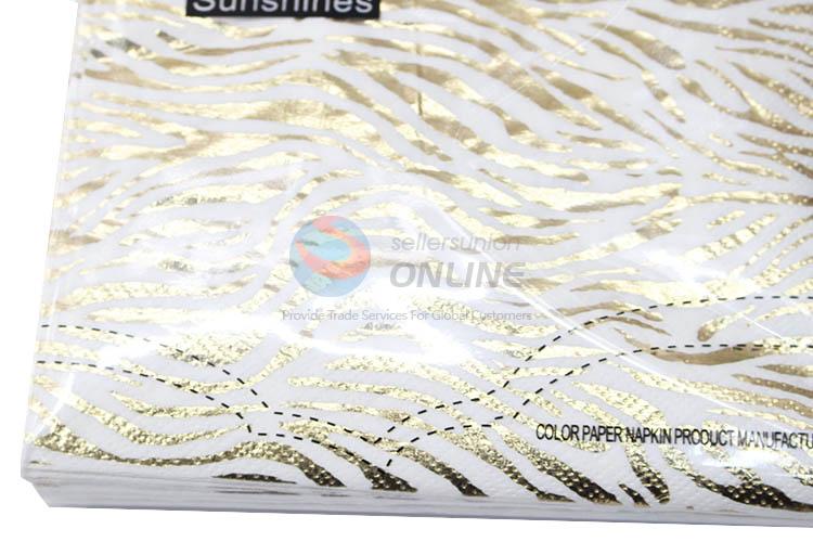 Two Colors Gold Blocking Eco-friendly Printed Paper Napkins Set