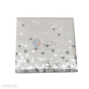 20pcs/Set Grey Color Gold Blocking  Star Pattern Printed Paper Napkins Set