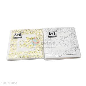 Two Colors Gold Blocking Printed Paper Napkins Set for Decoration