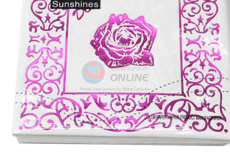 Two Colors Flowers Paper Napkin Rose Festive & Party Napkins Decoration