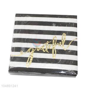 20pcs/Set Gold Blocking Striped Paper Napkins Set for Party