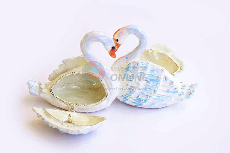 Delicate Design Swan Shape Metal Trinket Jewelry Packaging Jewelry Box