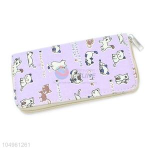 Best Quality Cute Animal Printing Zipper Clutch Casual Zipper Purse for Women