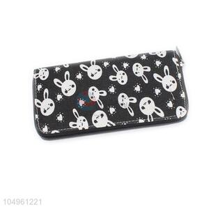 Durable Rabbit Printing Zipper Card Holder Ladies Clutches Women Wallet