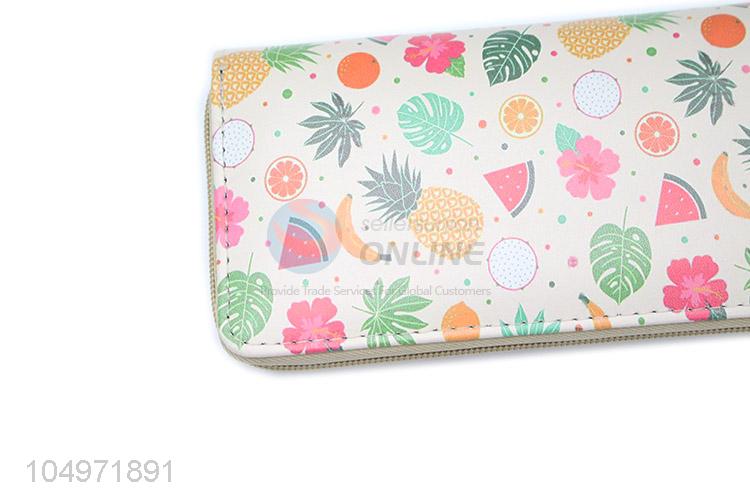 Direct Price Fruit Pattern Leather Women Purse with Zipper