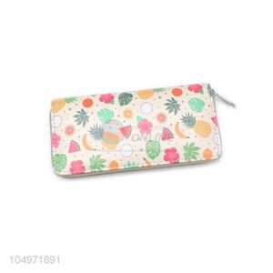 Direct Price Fruit Pattern Leather Women Purse with Zipper