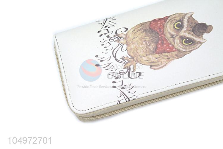 Competitive Price Cute Owl Cartoon Animals Zipper Card Holder Ladies Clutches Women Wallet