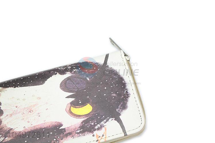 Wholesale Unique Design Owl Pattern PU Leather Wallet for Women Female