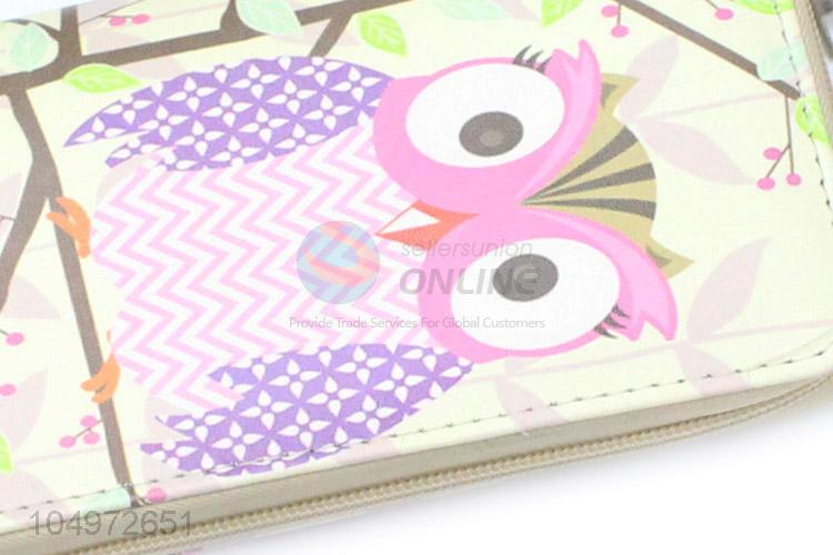 Good Sale Owl Printed  Photo Holders Women Purse Wallet Female Purse Wallets