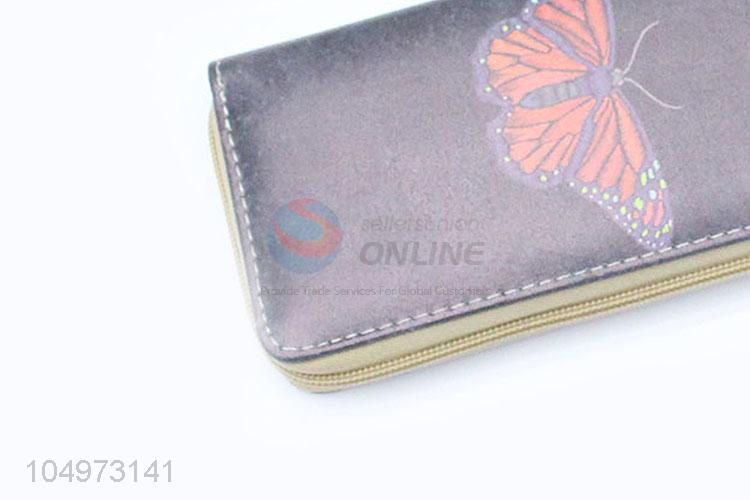 Factory Excellent Butterfly Pattern Zipper Card Holder Ladies Clutches Women Wallet