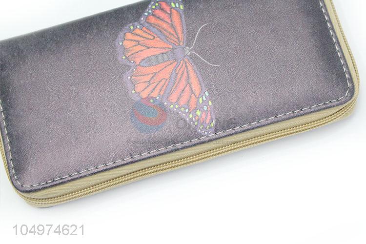 Fashion Design Butterfly Pattern Wallet Women Ladies Clutch Canvas Purse