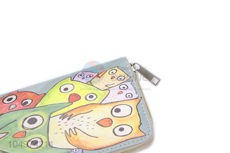 Good Reputation Quality Owl Printed Women's Purse Coin Money Bag