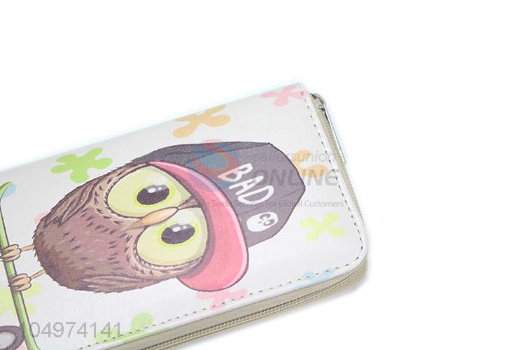 Hot New Products Owl Pattern Zipper Women's Purse Ladies Long Phone Holder