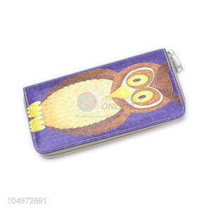 Reasonable Price Owl Pattern PU Leather Soft Long Wallets Chain Purse