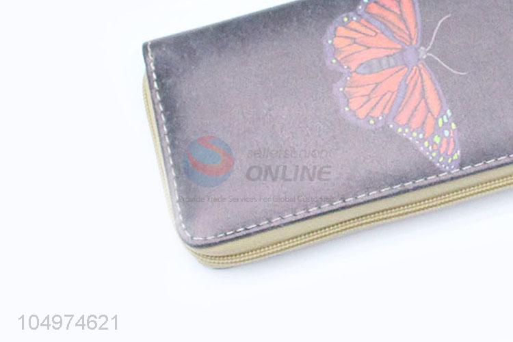 Fashion Design Butterfly Pattern Wallet Women Ladies Clutch Canvas Purse