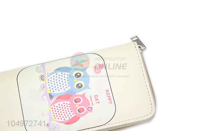 Direct Price Owl Printed  Zipper Clutch Casual Zipper Purse for Women