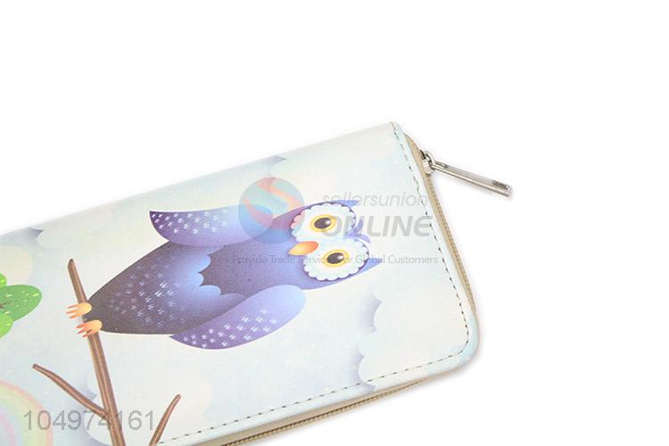 Cheap Professional Cute Owl Cartoon Animals Women Canvas Wallets Coin Pocket