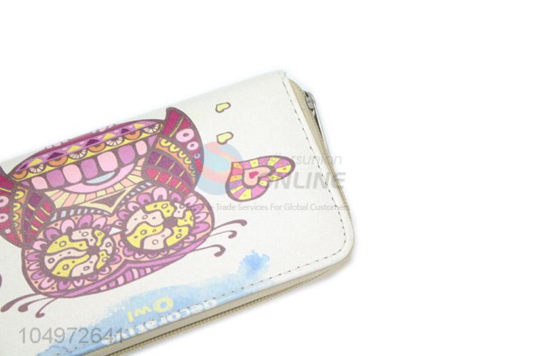 Best Price Cute Owl Cartoon Animals Wallet Women Ladies Clutch Leather Purse