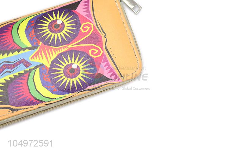 Modern Style Owl Printed  PU Leather Wallet for Women Female