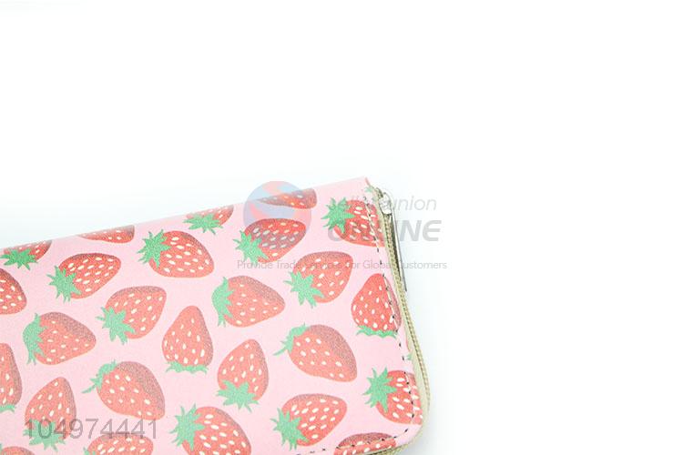 Direct Price Strawberry Printed  Women Wallets Purse Female Wallet Clutch Bag