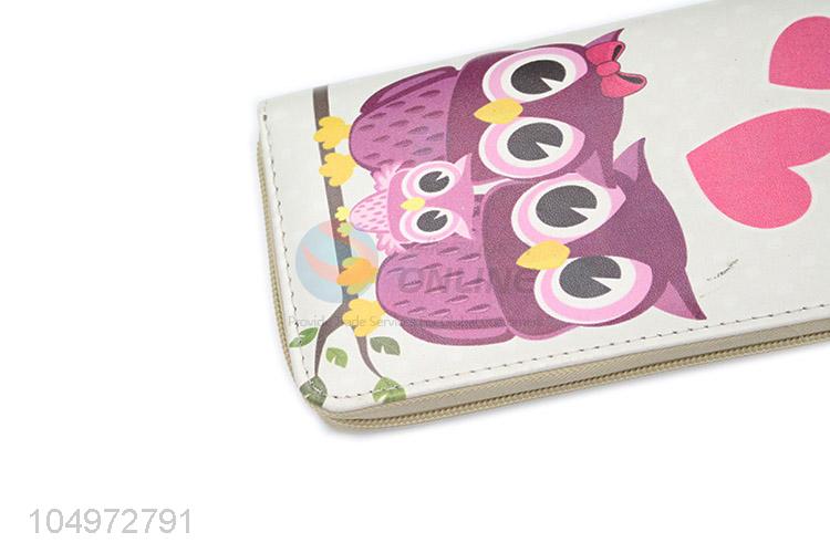 Top Sale Cute Owl Cartoon Animals Female Clutch Women Purse Wallet