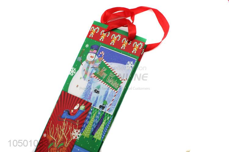 Bottom price Chirstmas style wine bottle gift bag