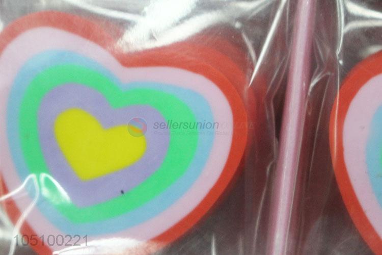 Hot Sale 3D Colorful Heart Shaped Eraser