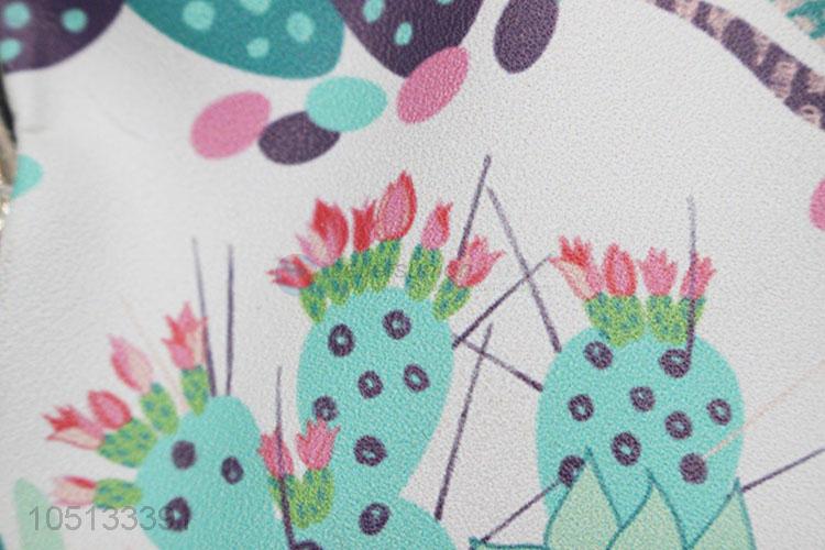 Cute Cartoon Cactus Printed PU Leather Coin Pouch Coin Purse