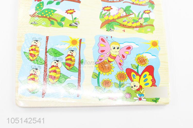 Utility And Durable Cartoon 4 Layers Baby Wooden Puzzle Cute Jigsaw Puzzle