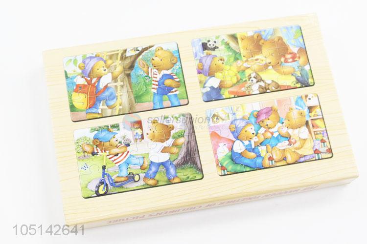 Portable 4 Layers Wood Puzzles Jigsaw Puzzle for Child