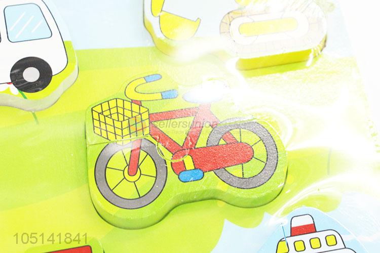 Wholesale Top Quality Reusable Anti-Tear Cognition Puzzle Cards Cartoon Vehicle Puzzle Toy