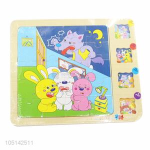 Cute Style 4 Layers Cute Animal Puzzle Board Colorful Kids Learning Toy