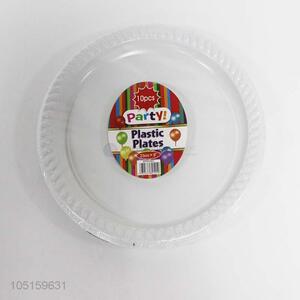 Low price 10pcs round plastic disposable plates