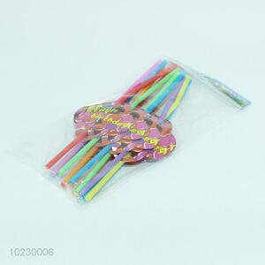 12PCS/Bag Colorful Plastic Straws for Drinking
