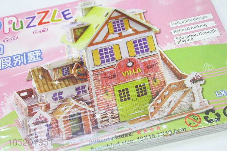 Competitive Price 4pcs DIY 3D Puzzle French Holiday Villa for Kids Toys