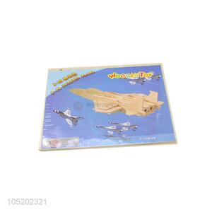 Cheap and High Quality 3D Puzzle Fighter Plane Wooden Toy for Children