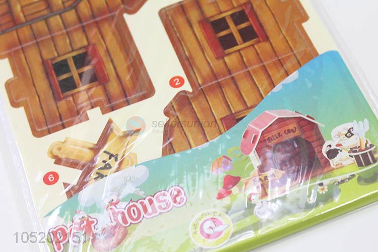 Delicate Design 2pcs Pet House 3D Puzzle for Children