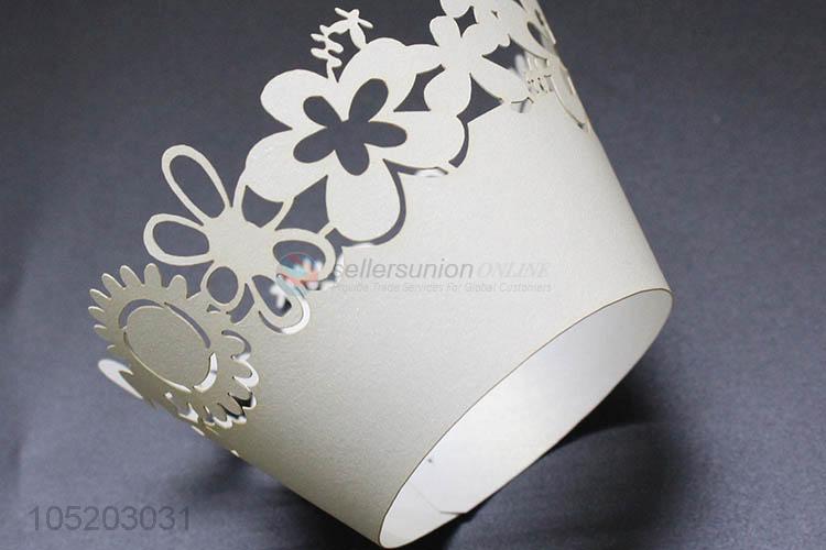 Factory directly sell cupcake wrapper laser cut paper cake holder for party decoration