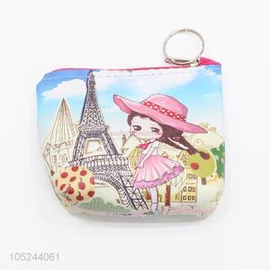 Low price mini pu printed coin wallet